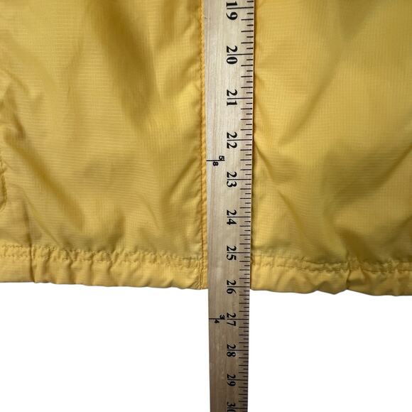 L.L. Bean Yellow Nylon Windbreaker Jacket Women M Reg Lightweight Stowaway Hood - Picture 8 of 8